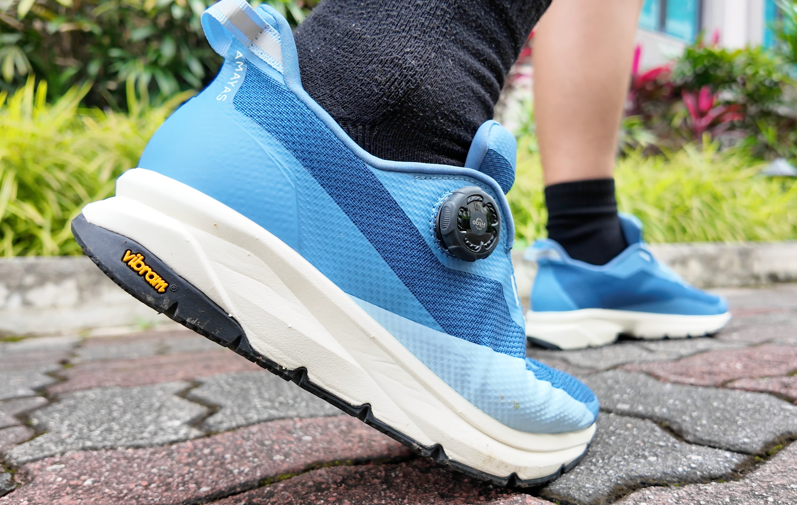 AMAYAS V1 shoes on a walk in the park