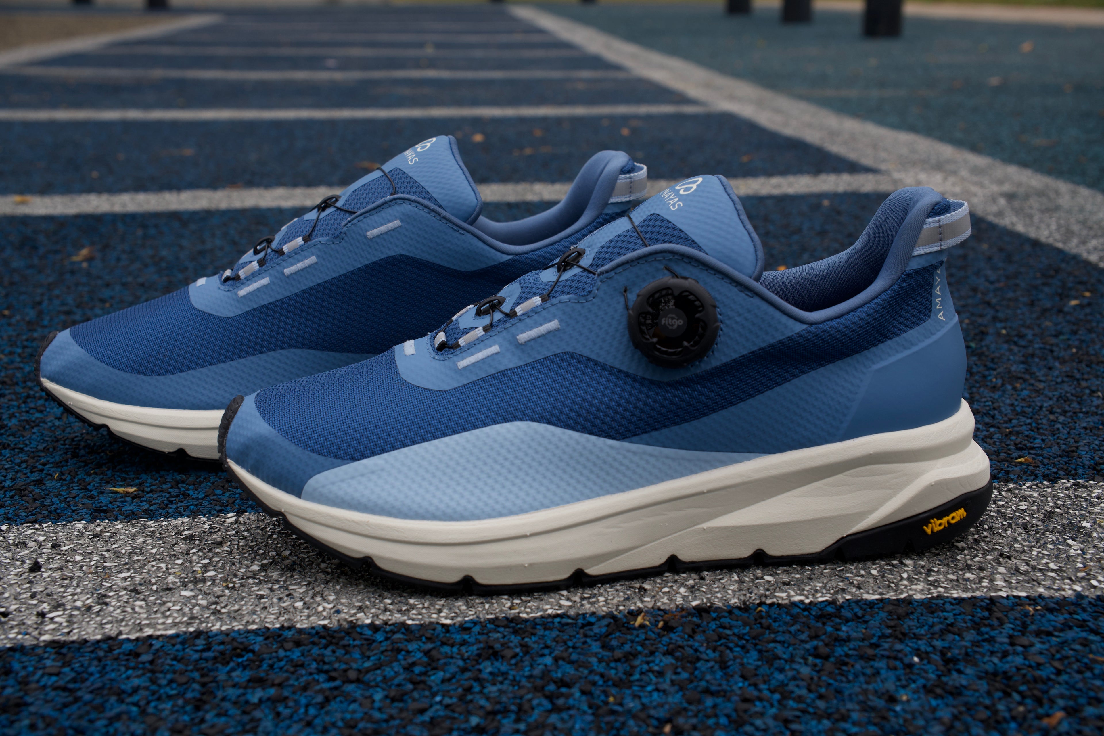 AMAYAS V1 walking shoe in Azure Blue with Vibram sole